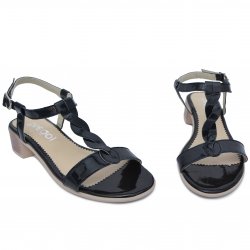 Sandale copii - Sandale domnisoare din piele Prego 404 negru lac 36-41