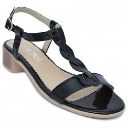 Sandale copii - Sandale domnisoare din piele Prego 404 negru lac 36-41