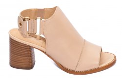 Sandale dama  - Sandale femei cu toc gros 1443 bej 35-42