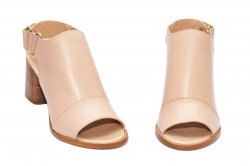 Sandale dama  - Sandale femei cu toc gros 1443 bej 35-42
