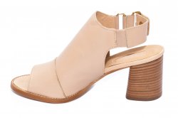 Sandale dama  - Sandale femei cu toc gros 1443 bej 35-42