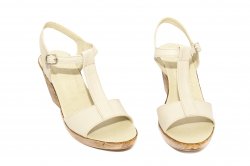 Sandale dama - Sandale femei platforma piele Tisa 388 bej 34-41