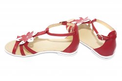 Sandale copii  - Sandale copii piele 1318 rosu alb