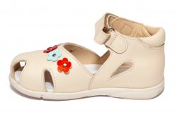 Sandale copii - Sandale fete avus piele 807 bej flori 18-27