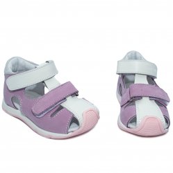 Sandale copii  - Sandale fete cu talonet hokide 186 alb lila TR 18-25