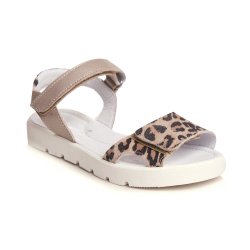 Sandale copii  - Sandale fete din piele cu talonet pj shoes Ana leopard 27-36