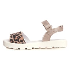 Sandale copii  - Sandale fete din piele cu talonet pj shoes Ana leopard 27-36