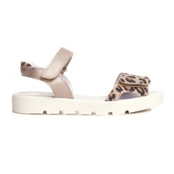 Sandale copii  - Sandale fete din piele cu talonet pj shoes Ana leopard 27-36