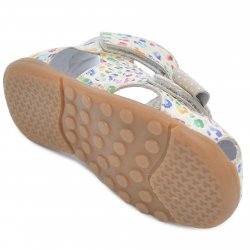 Sandale copii  - Sandale fete flexibile pj shoes Mario bej print 18-26