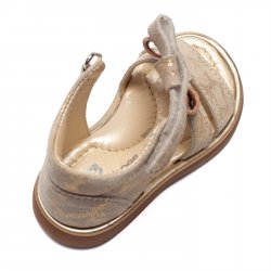 Sandale copii  - Sandale fete inalte pe glezna cu talonet pj shoes Eva bej auriu 20-26