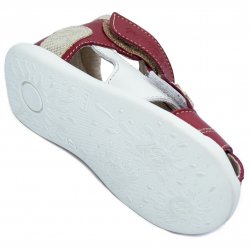Sandale copii  - Sandale fete piele naturala hokide 405 rosu alb TA 18-25