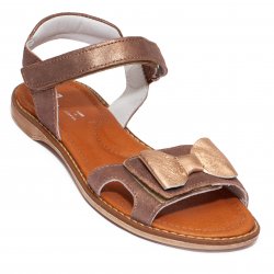 Sandale copii  - Sandale fete piele pj shoes Ana alb flori 27-36