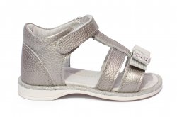 Sandale copii  - Sandale fete pj shoes piele Eva argintiu 20-26