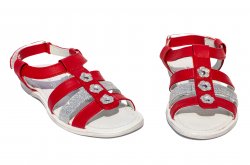 Sandale copii - Sandale fete pj shoes Gladiator rosu arg 27-36