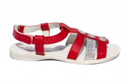 Sandale copii - Sandale fete pj shoes Gladiator rosu arg 27-36