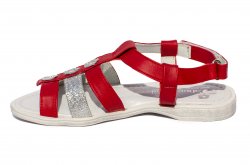 Sandale copii - Sandale fete pj shoes Gladiator rosu arg 27-36