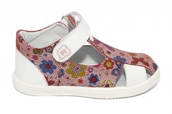 Sandale copii  - Sandale fete pj shoes Pablo rosu alb 18-26