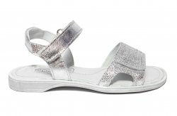 Sandale copii - Sandale fete pj shoes piele Ana argintiu 27-36