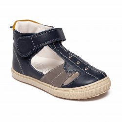 Sandale copii  - Sandale ortopedice baieti din piele hokide 273 blu gri TB 18-25