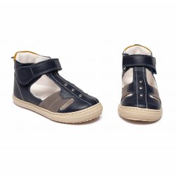 Sandale copii  - Sandale ortopedice baieti din piele hokide 273 blu gri TB 18-25