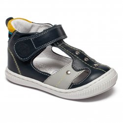 Sandale copii  - Sandale ortopedice copii din piele hokide 273 blu galben gri 18-25