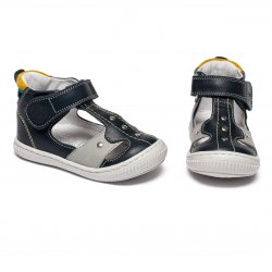 Sandale copii  - Sandale ortopedice copii din piele hokide 273 blu galben gri 18-25