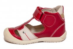 Sandale copii  - Sandale ortopedice copii hokide 273 rosu bej 18-24