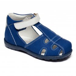 Sandale copii  - Sandalute baieti din piele cu talonet AV37 albastru indigo 17-30