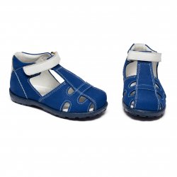 Sandale copii  - Sandalute baieti din piele cu talonet AV37 albastru indigo 17-30