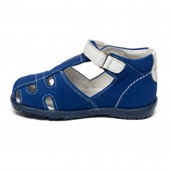 Sandale copii  - Sandalute baieti din piele cu talonet AV37 albastru indigo 17-30