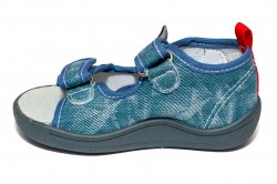 Sandale copii - Sandalute baieti flexibile cu brant din piele 1430 blue 20-25