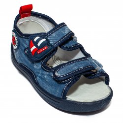 Sandale copii - Sandalute baieti flexibile cu brant din piele 1430 blue 20-25