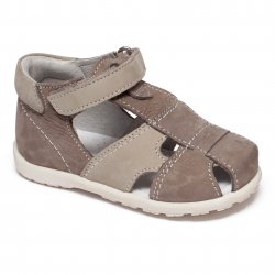 Sandale copii  - Sandalute copii din piele cu talonet AV37 gri 17-30