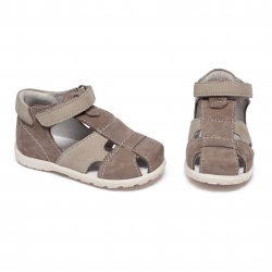 Sandale copii  - Sandalute copii din piele cu talonet AV37 gri 17-30