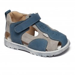 Sandale copii  - Sandalute copii din piele cu talonet AV37 gri blu 17-30