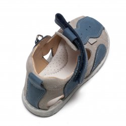 Sandale copii  - Sandalute copii din piele cu talonet AV37 gri blu 17-30