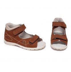 Sandale copii  - Sandalute copii din piele cu talonet AV44 maro 18-30