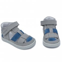 Sandale copii - Sandalute copii hokide cu talonet 463 gri albastru 18-25