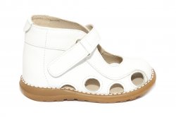 Sandale copii  - Sandalute copii picior lat gros pufos 550 alb 18-25