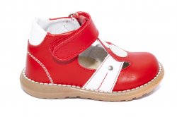 Sandale copii - Sandalute copii piele 1323 rosu alb 18-25