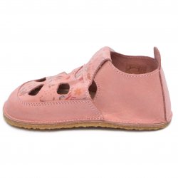 Sandale copii  - Sandalute fete barefoot din piele 2022 roz flori 17-25