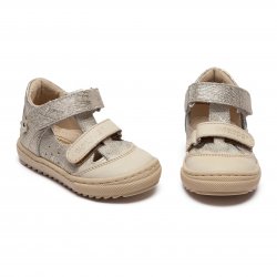 Sandale copii  - Sandalute fete cu talonet din piele hokide 386 bej 18-25