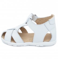 Sandale copii  - Sandalute fete din piele cu talonet 346 alb TA 18-25
