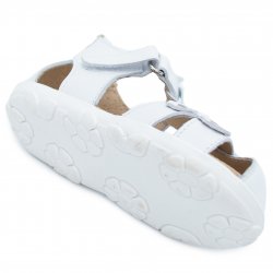 Sandale copii  - Sandalute fete din piele cu talonet 346 alb TA 18-25