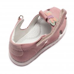 Sandale copii  - Sandalute fete din piele cu talonet AV38 lila fluture 18-30