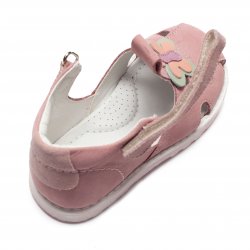 Sandale copii - Sandalute fete din piele cu talonet AV38 lila fluture 18-30