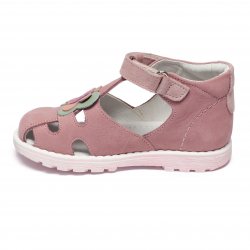 Sandale copii - Sandalute fete din piele cu talonet AV38 lila fluture 18-30