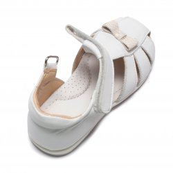 Sandale copii - Sandalute fete din piele cu talonet AV42 alb funda 18-30
