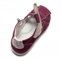 Sandale copii  - Sandalute fete din piele cu talonet AV37 bordo alb 17-30