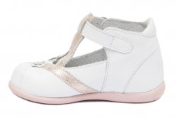 Sandale copii - Sandalute fete hokide piele 307 alb roz sidef 17-24